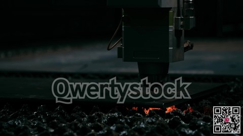 Plasma cutting of metal with a cnc. A plasma cutter cuts a workpiece from a sheet of metal. Laser cutter in production. Industrial metal cutting by plasma laser