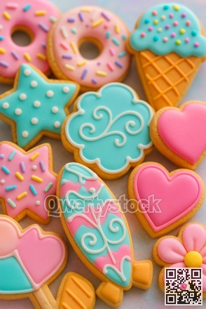 Decorative cookies for celebrations. Brightly glazed cookies with festive sprinkles for occasions