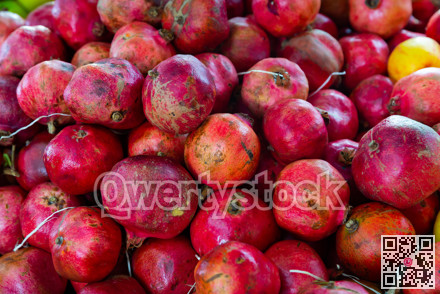 Close up of pomegranates in supermarket