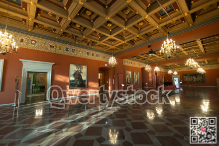 Interior of living quarters of Palace of Grand Dukes in Vilnius, museum