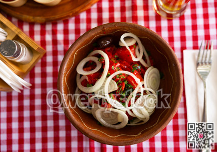 Traditional Macedonian salad with vegetables