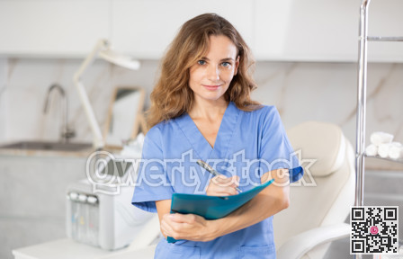 cosmetic doctor attentively reviews