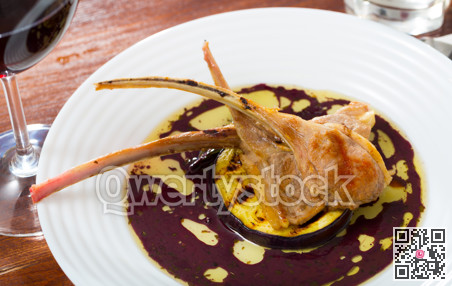 Baked lamb ribs with golden crust