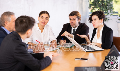 Group of business colleagues planning work in joint meeting