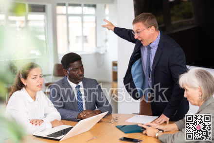 Unbalanced evil mail head of department yells and blames employees for current problems.
