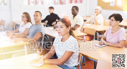 Group of students of different ages in advanced training courses