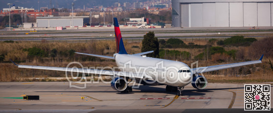 Passenger airliner in Barcelona airport