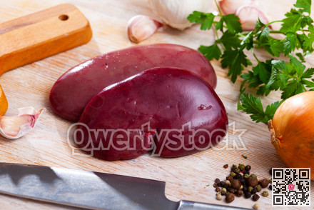Raw pork kidneys ready for cooking