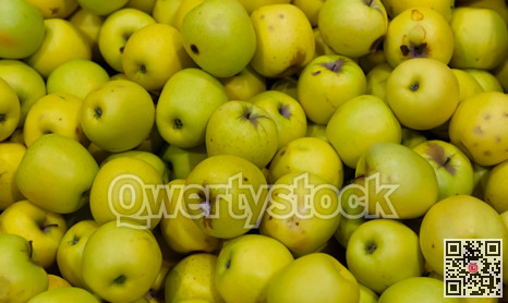 Closeup view on ripe apples on the market