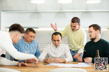 Friends comforting upset man receiving unpleasant news