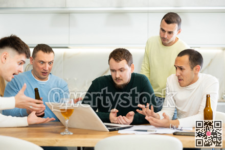 Concerned friends consoling man upset by online news