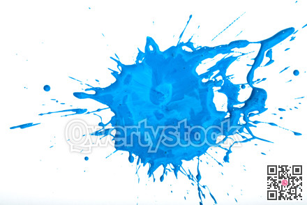 Blue acrylic paint blot