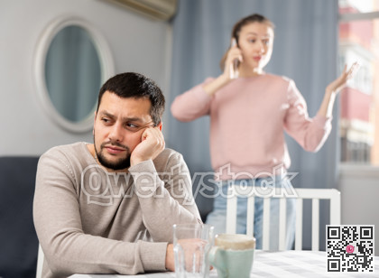 Young adult couple having problems in relationship