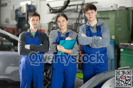 Repair auto mechanic workshop staff.