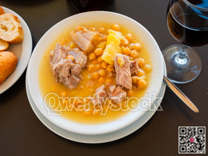 Traditional Spanish dish cocido chickpea stew