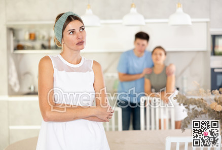 Furious guy and girl screaming to mother