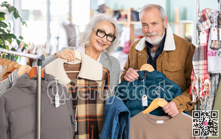 Senior couple with lot of goods in hands