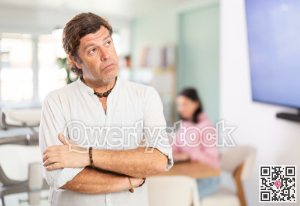 Portrait of businessman in a white shirt in modern office