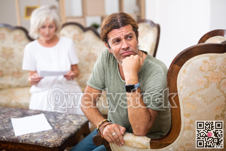 Man is sad because of conflict with his wife at home