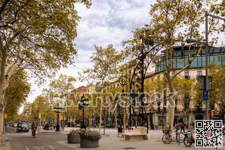 SPAIN, BARCELONA - SEPTEMBER 3, 2023: Passeig de Gracia, one of main avenues of Barcelona, Spain