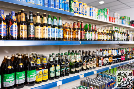 Russian goods store shelves have wide range of low alcoholic drink - beer