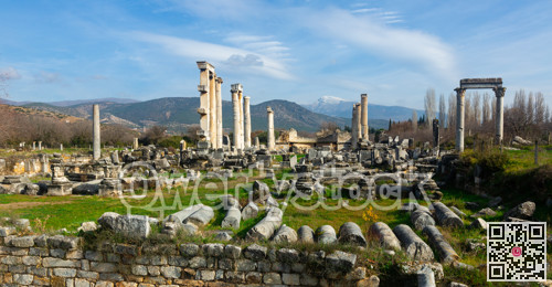 Ruins of ancient temple dedicated to Aphrodite in Aphrodisias, Turkey
