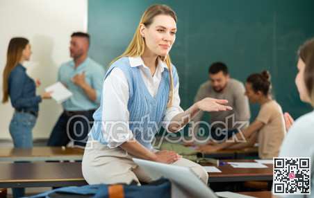 Two positive female students communicate with each other