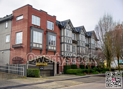 A perfect neighbourhood. Low rise residential building on winter season