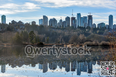 View at Metrotown high-rises from Deer lake shore