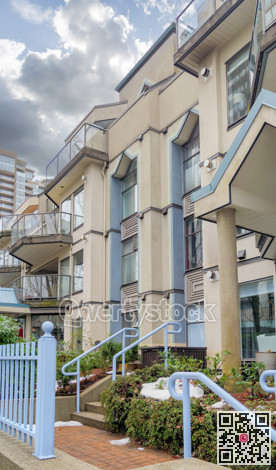 Front side of residential building on winter season in Vancouver