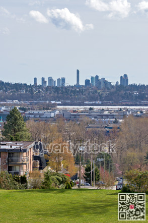 City district view on spring season in Canada