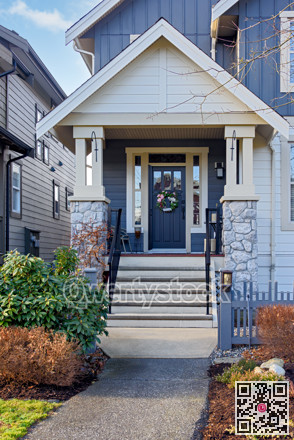 Entrance of residential house without entrance gate in front